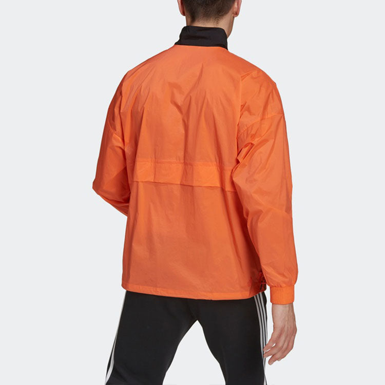 adidas Zipper Big Pocket Contrasting Colors Sports Jacket Orange Yellow GU1757