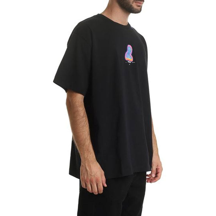 Off-White Black Printing Short Sleeve Loose Fit OMAA038E191850061088