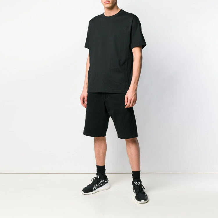 Men's Y-3 U New Round Neck Pullover Short Sleeve Black DY7182