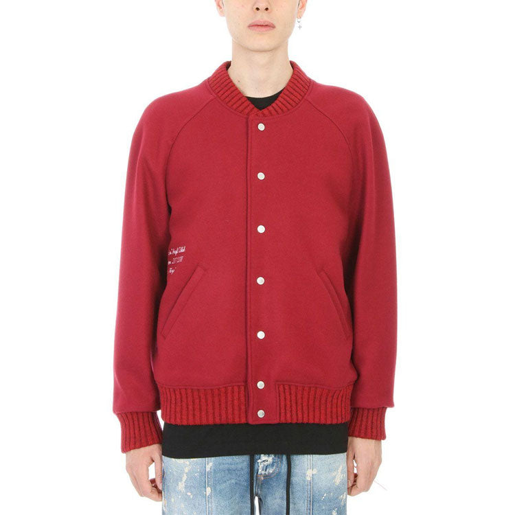 Off-White Sleeve Knit Jacket Loose Fit Red OMEA057F170150182401