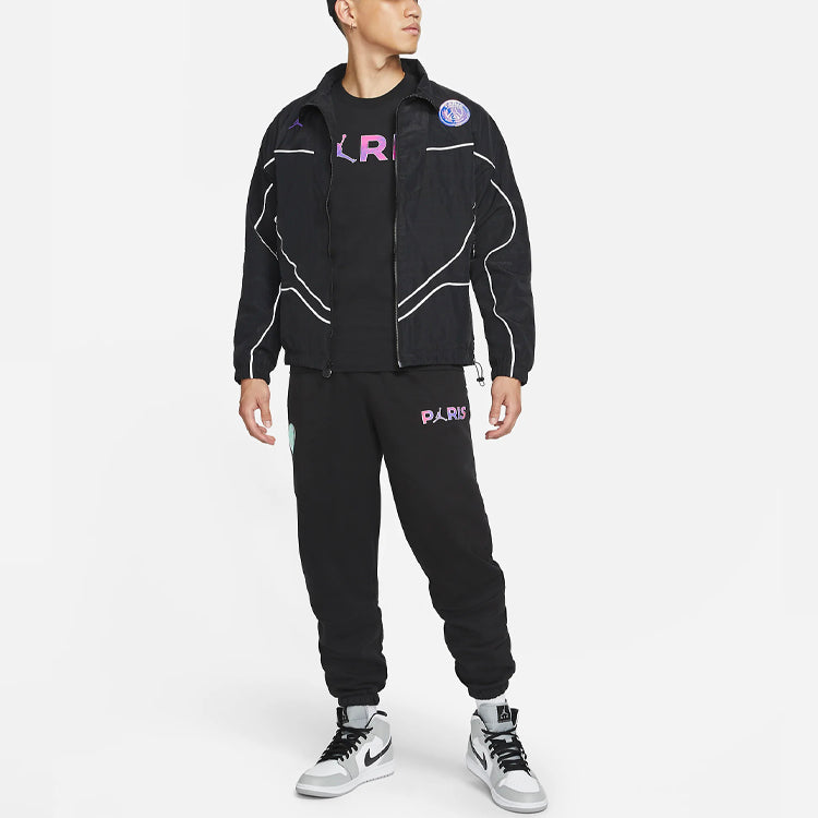Air Jordan Paris Saint-Germain Logo Sports Jacket Black CZ0787-010