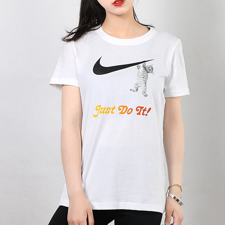 (WMNS) Nike Slogan logo Solid Color Training 'White' DA2481-100