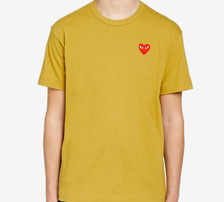 COMME des GARCONS PLAY Heart Logo Tee 'Yellow' AZ-T212-051-5