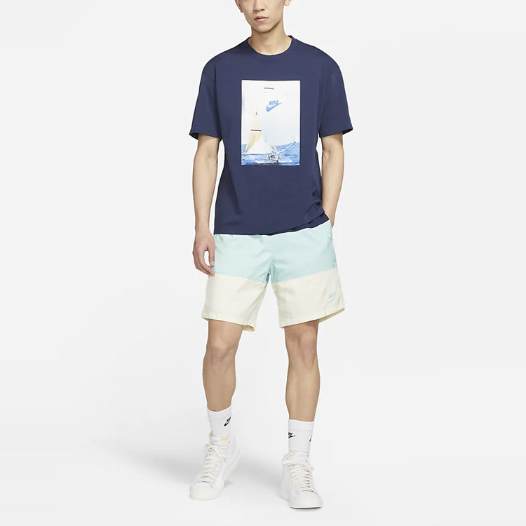 Nike Colorblock Quick Dry Woven Sports Shorts Blue CJ4488-382