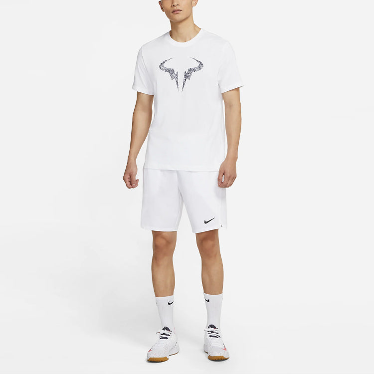 Nike Rafa Tennis Sports Quick Dry Knit Short Sleeve White DD2249-100