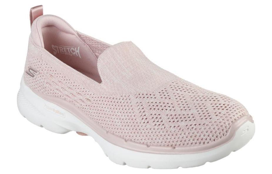 (WMNS) Skechers Go Walk 6 'Pink White' 124532-MVE