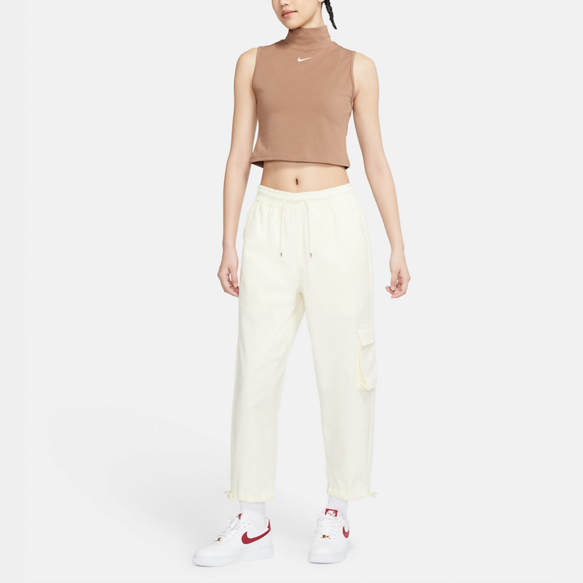 (WMNS) Nike Sportswear Collection Essentials Embroidery Logo Knitting Waistcoat Brown DD5881-256