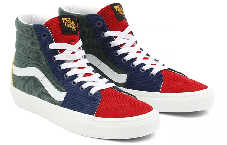 Vans Unisex Mixed Corduroy SK8-HI High-Top Sneakers Green/Blue/Red VN0A5KRH94M