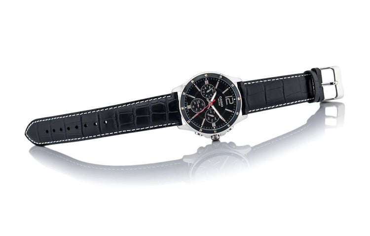 CASIO Quartz Waterproof Mens Black Analog MTP-1374L-1AV