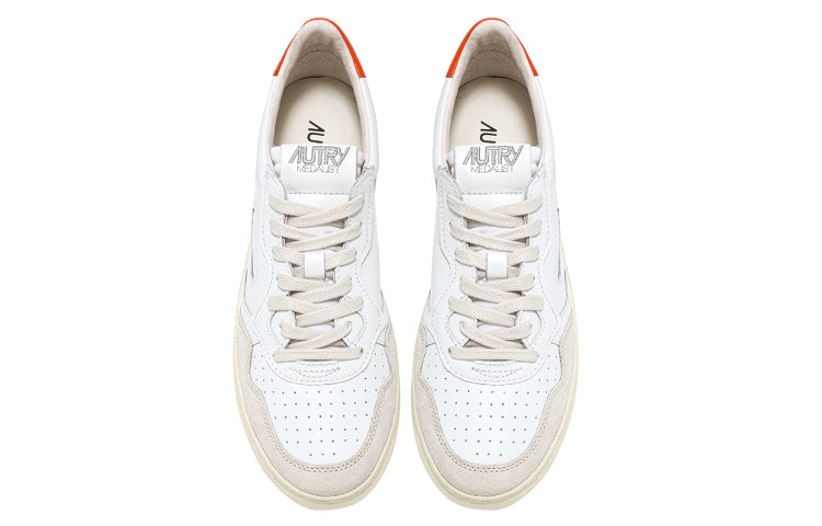 (WMNS) Autry Medalist Leather Suede Low 'White Beige Orange' AULW-LS45