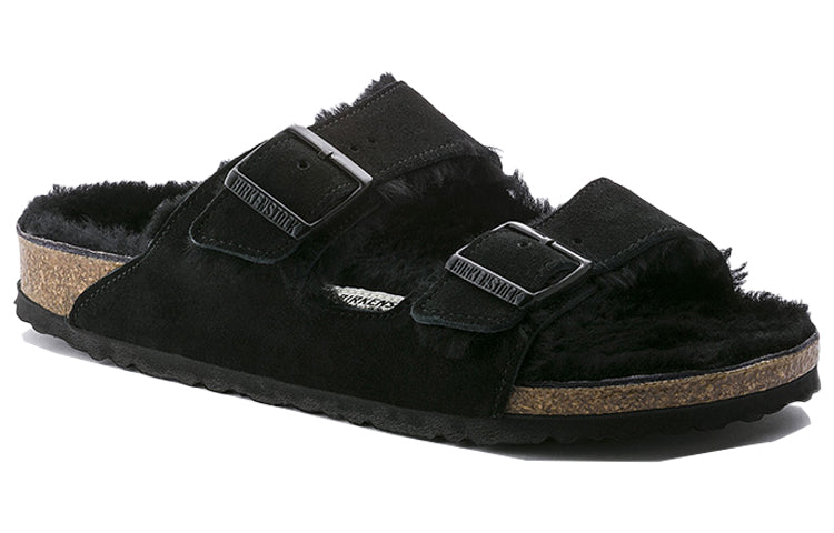 (WMNS) Birkenstock Arizona Fleece Lined Shoe Version Black Unisex 752663