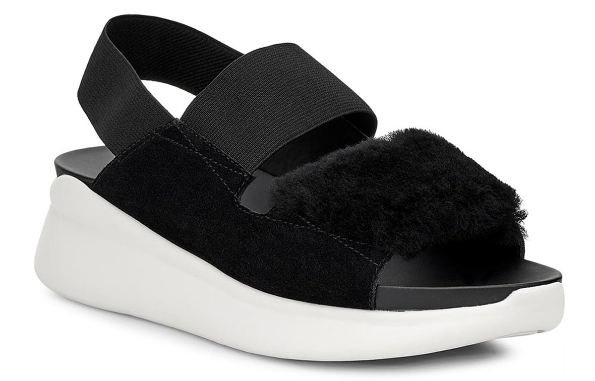 (WMNS) UGG Silverlake Black White Sandals 1101919-BKW