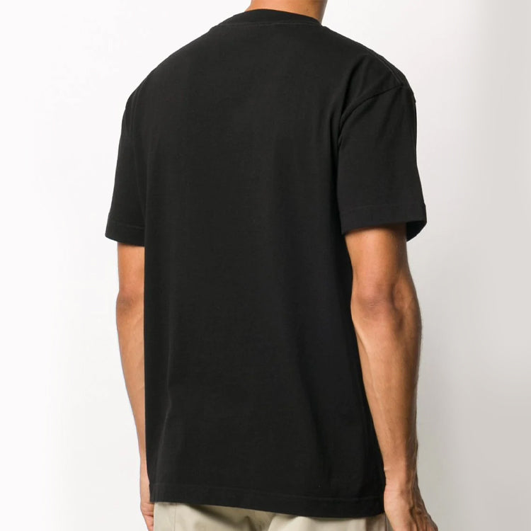 Men's PALM ANGELS Logo Printing Short Sleeve Black PMAA001E20JER0071084