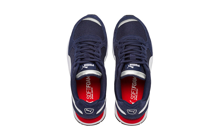 (GS) PUMA Vista Low Top Running Shoes Blue/White/Red 369539-02