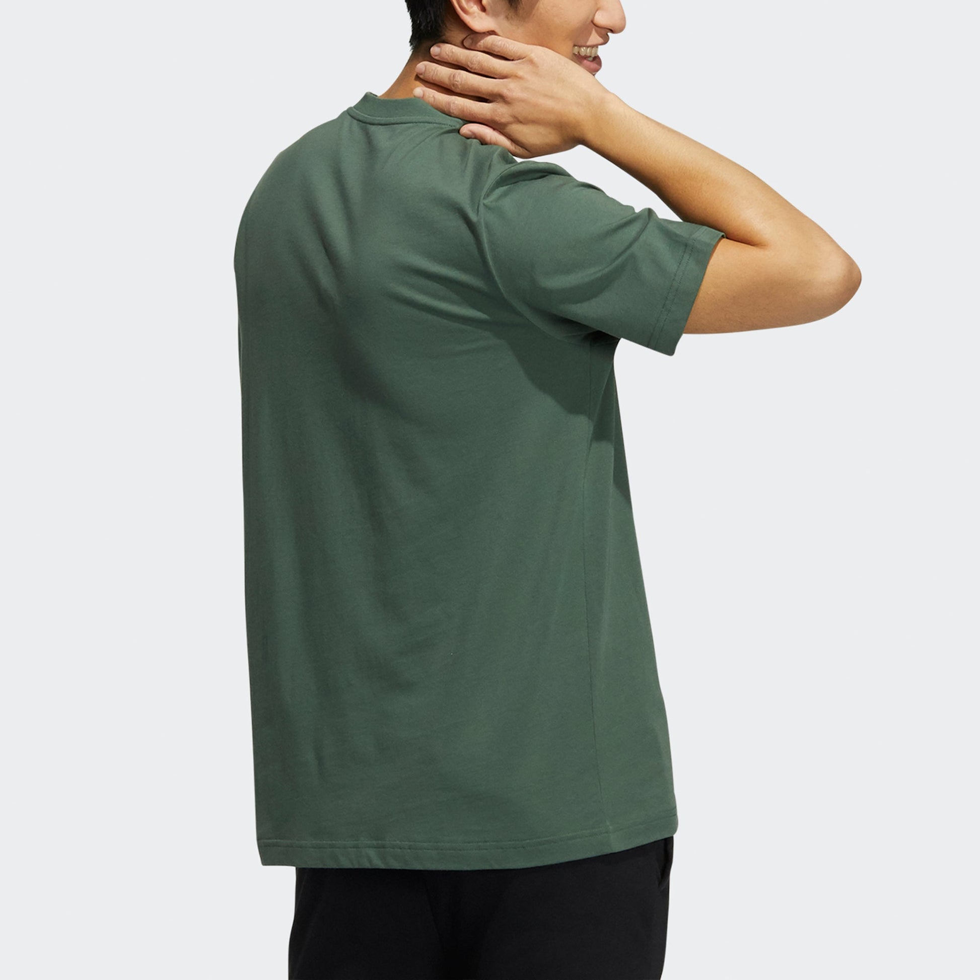 adidas neo M Ce Logo Tee Logo Printing Round Neck Sports Short Sleeve Green HC9949