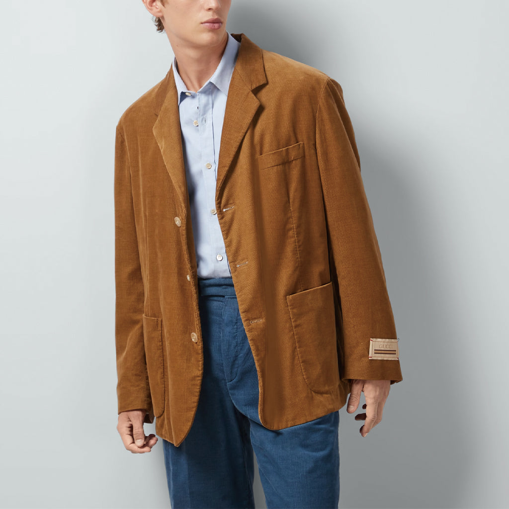 Gucci Velvet Corduroy Formal Jacket 'Brown' 762024-ZAPBV-2003