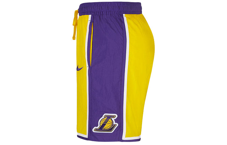 Nike Los Angeles Lakers Courtside Heritage Nba Lacing Sports Shorts Amarillo Yellow CV5603-728
