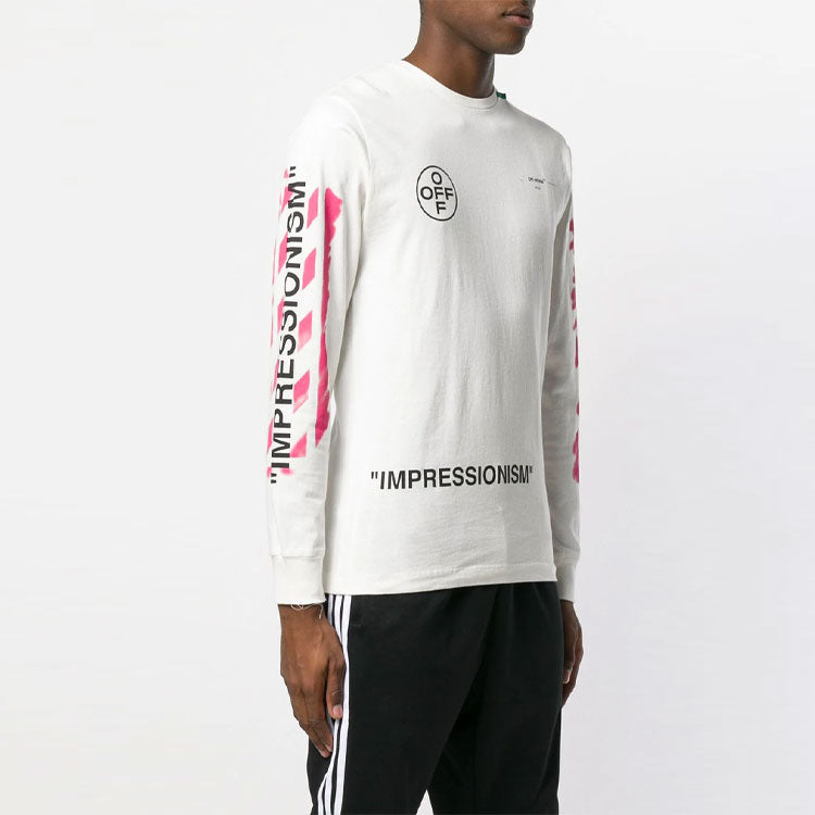 Off-White SS19 Impressionism Arrows Sketch Mens Round Neck Sweater OMAB001R191850150228