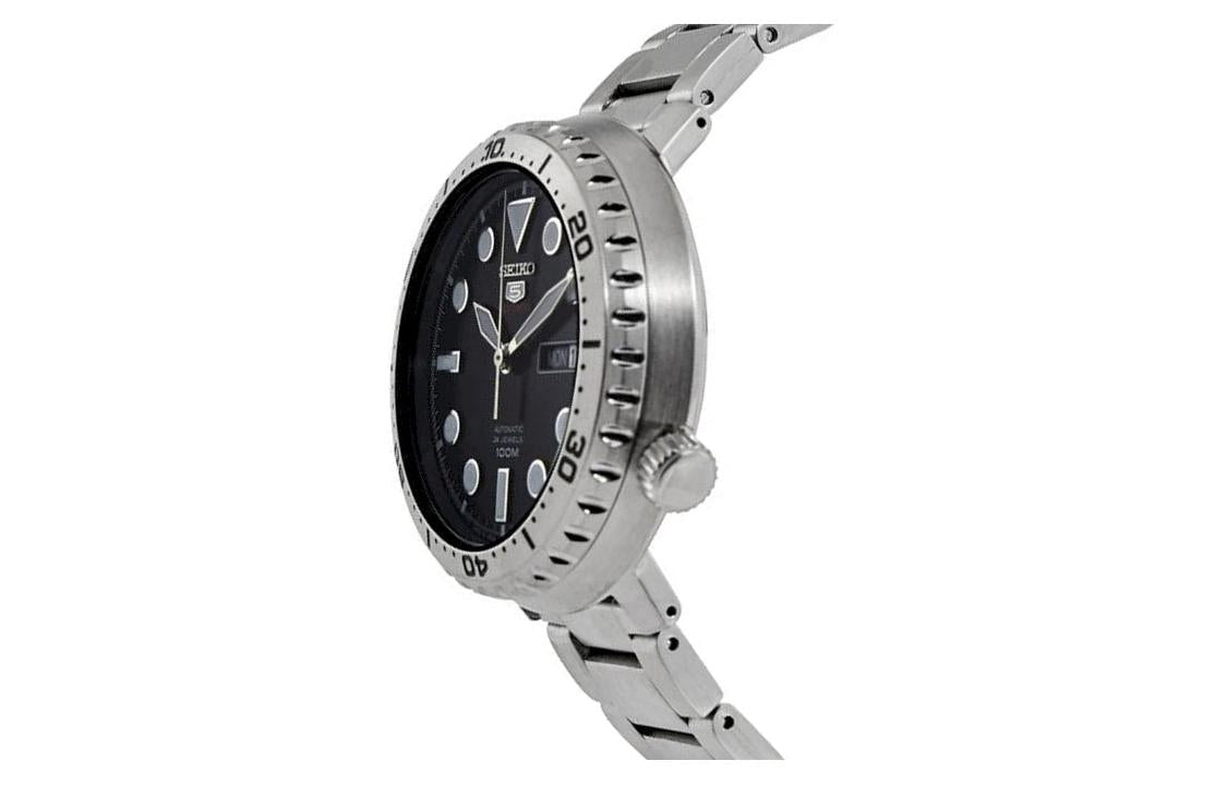 Men's SEIKO No. 5 Small Steel strip Automatic Mechanical Watch Black SRPC61J1