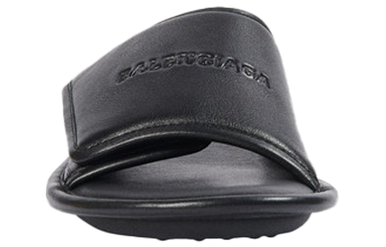 Balenciaga Home Small Cowhide Black Slippers 615770WBAT11169