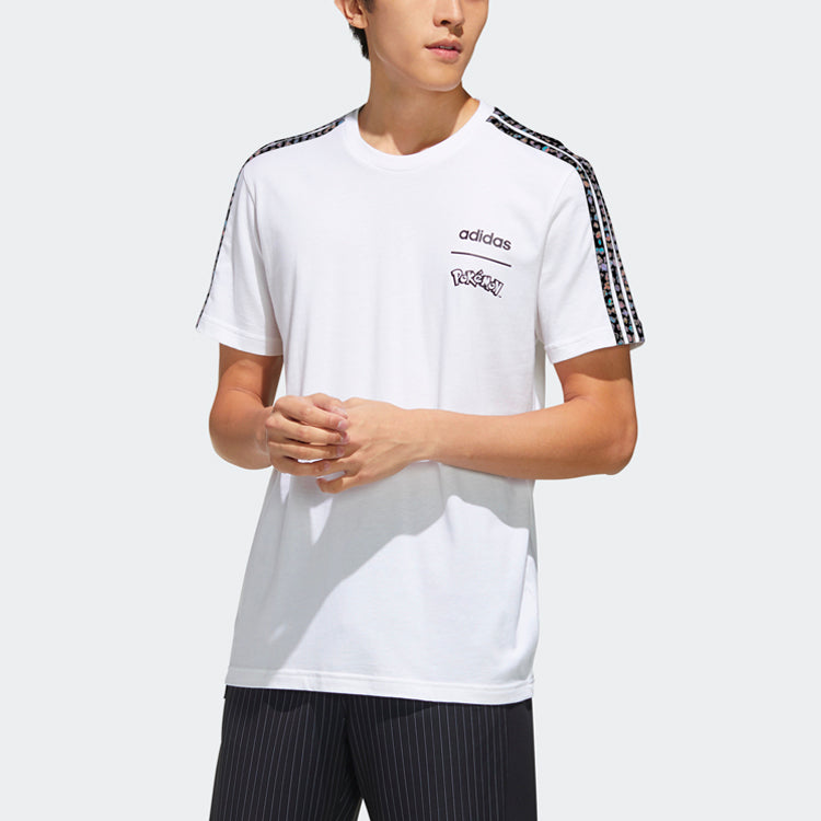 adidas neo x POKEMON Crossover Alphabet Printing Sports Round Neck Short Sleeve White FM6034
