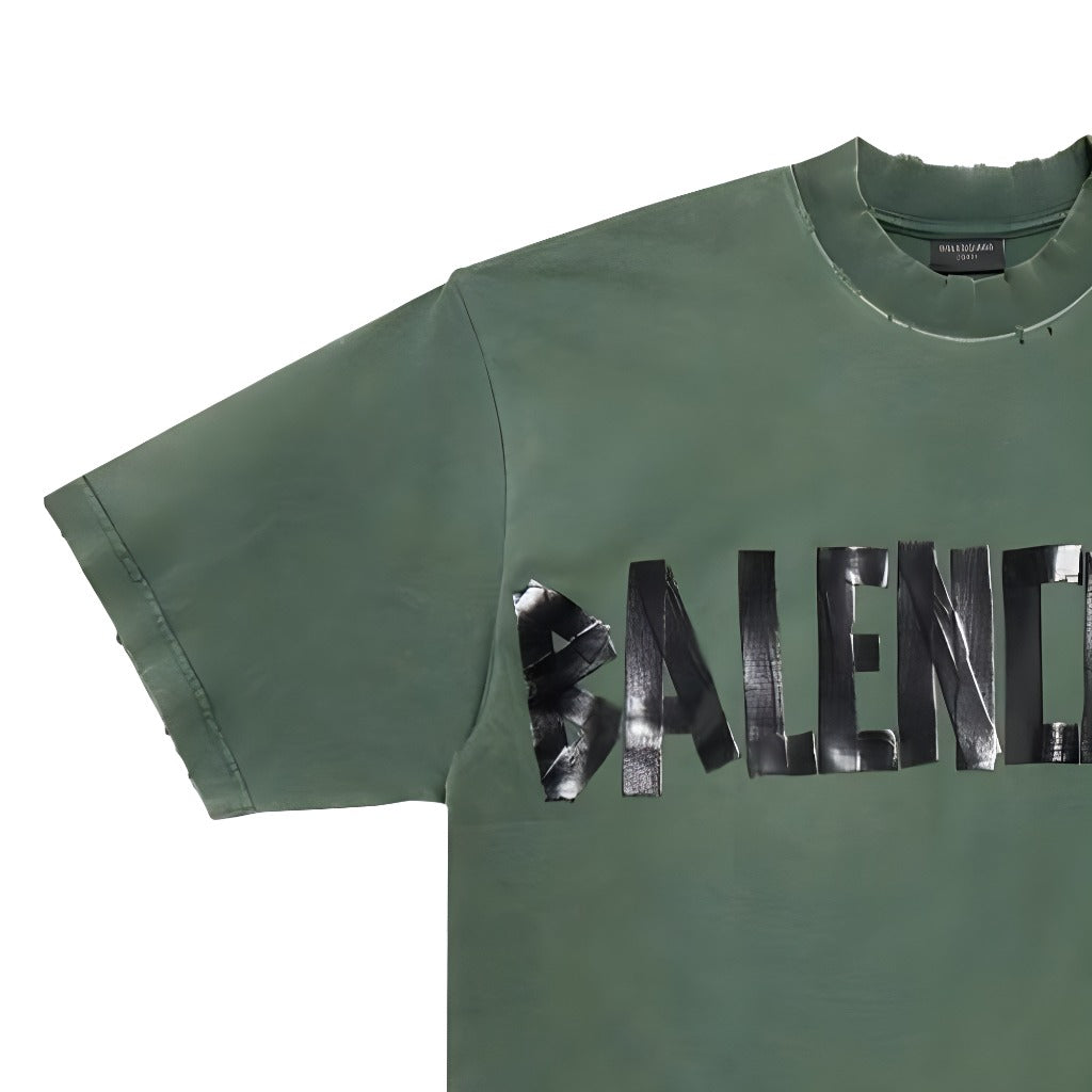 Balenciaga New Tape Type T-shirt Medium Fit 'Dark Green' 739784TQVQ83004