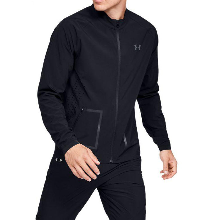 Men's Under Armour UA Track Running Sports Jacket Black 1342711-001