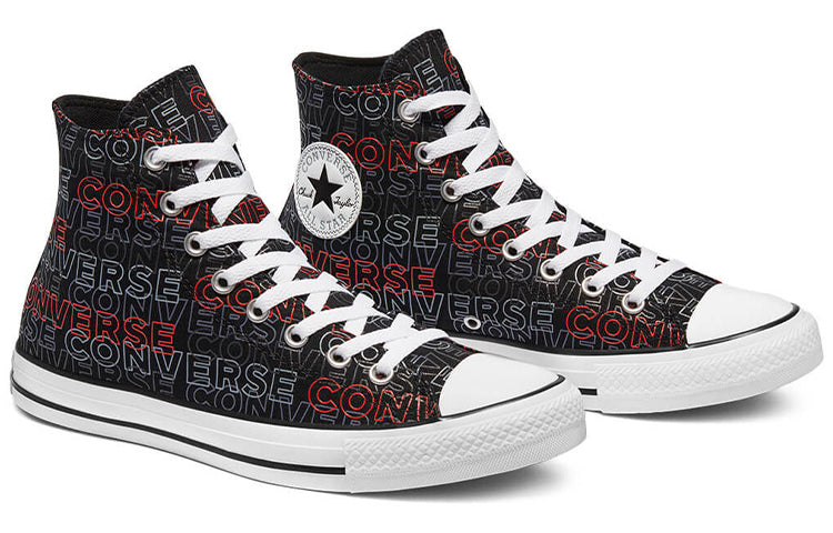 Converse Chuck Taylor All Star Canvas Shoes Black/White/Red 170108C