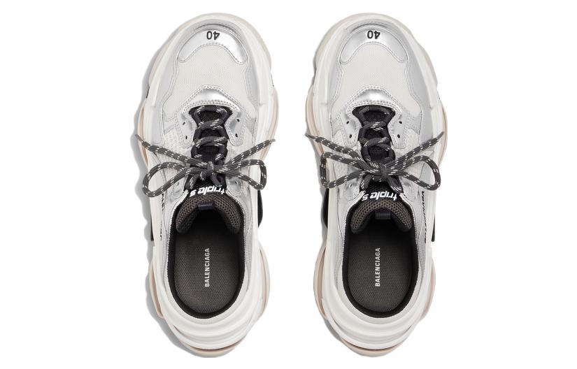 (WMNS) Balenciaga Triple S Mules 'Silver' 755686W2FWM8191