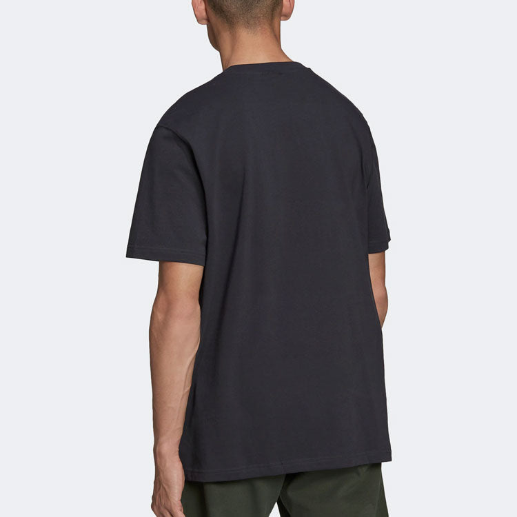 Men's adidas originals Butterfly Printing Casual Sports Loose Short Sleeve Black T-Shirt HF4802