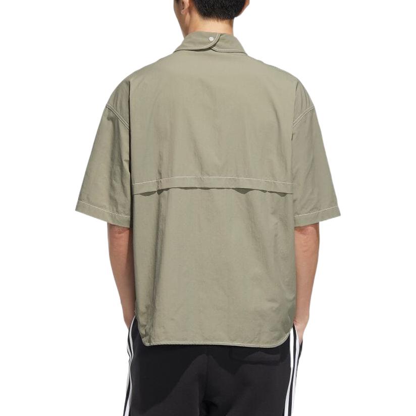 adidas originals Colorblock Design Casual Short Sleeve Shirt Green HM7994