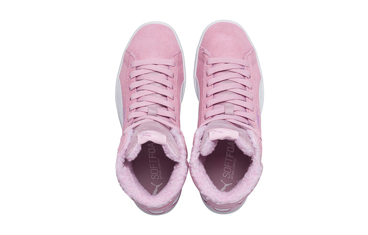 (PS) PUMA Vikky Mid Fur Fleeced Casual Board Shoes Pink/White 366854-02