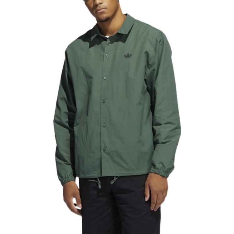 Men's adidas originals Logo Printing Long Sleeves Green Shirt GL9968