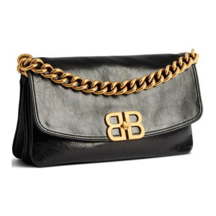 (WMNS) Balenciaga Bb Soft Medium Flap Bag 'Black' 7485962AAIZ1000