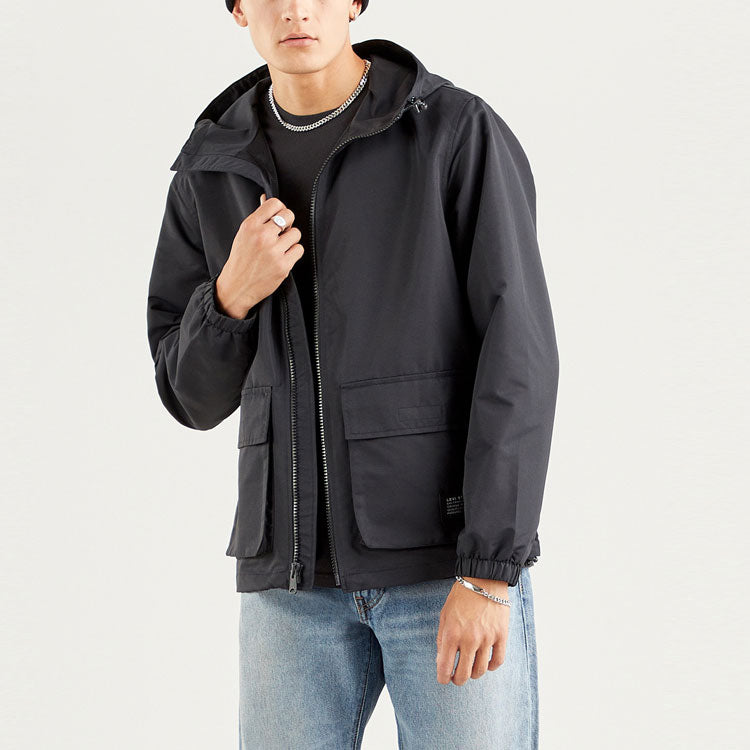 Men's Levis Big Pocket Casual Hooded Jacket Black 28277-0005
