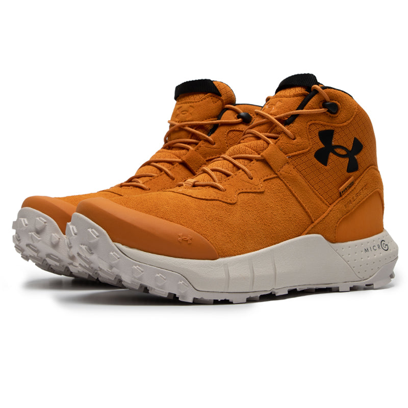 Men's UA Micro G Valsetz Trek Mid Leather Waterproof Tactical Boots 'Honey Orange' 3025577-800