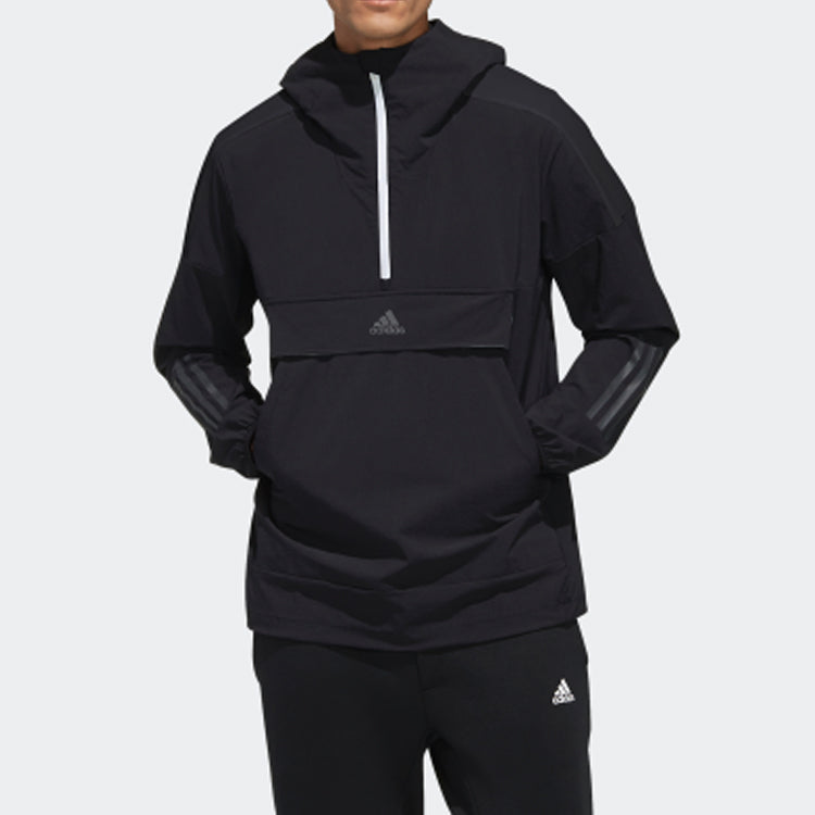 Men's adidas O2 Jkt Anorak Half Zipper Black EH3764