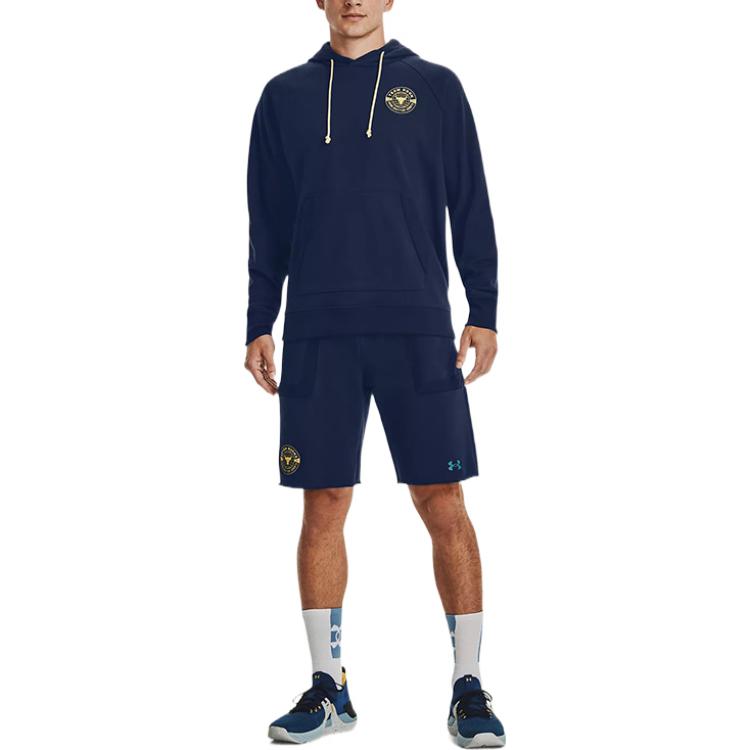 Under Armour Project Rock Heavyweight Terry Hoodie 'Blue' 1370453-408
