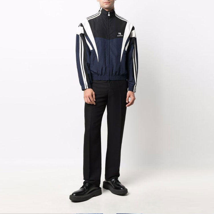 Balenciaga Sporty B Tracksuit Jacket 'Indigo Black White' 681438TKO484063
