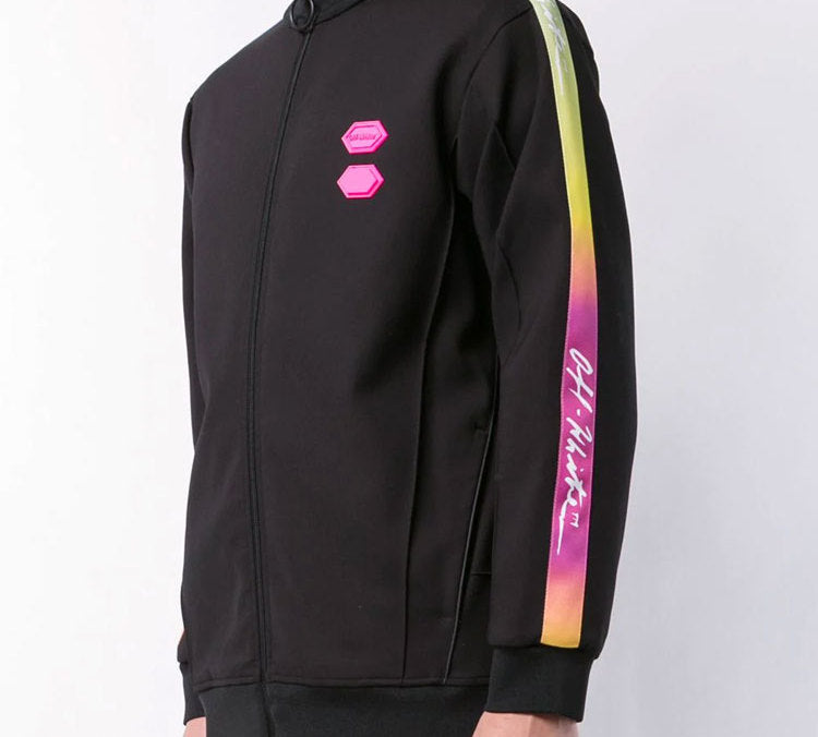 Off-White Rubber Retro Zipper Jacket Black OMBD009R198200211000