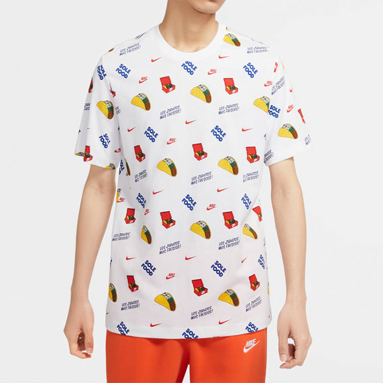 Nike Sportswear Pattern Printing Short Sleeve White CW0473-100