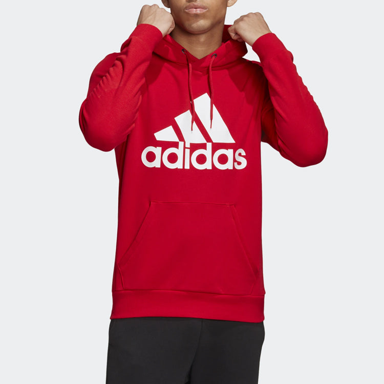 adidas Logo Printing hooded Pullover Sports Red FR7106