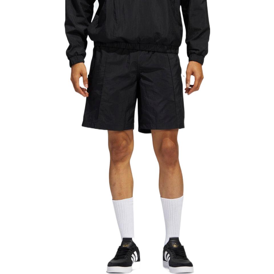 adidas Solid Color Elastic Waistband Sports Shorts Black HA1292