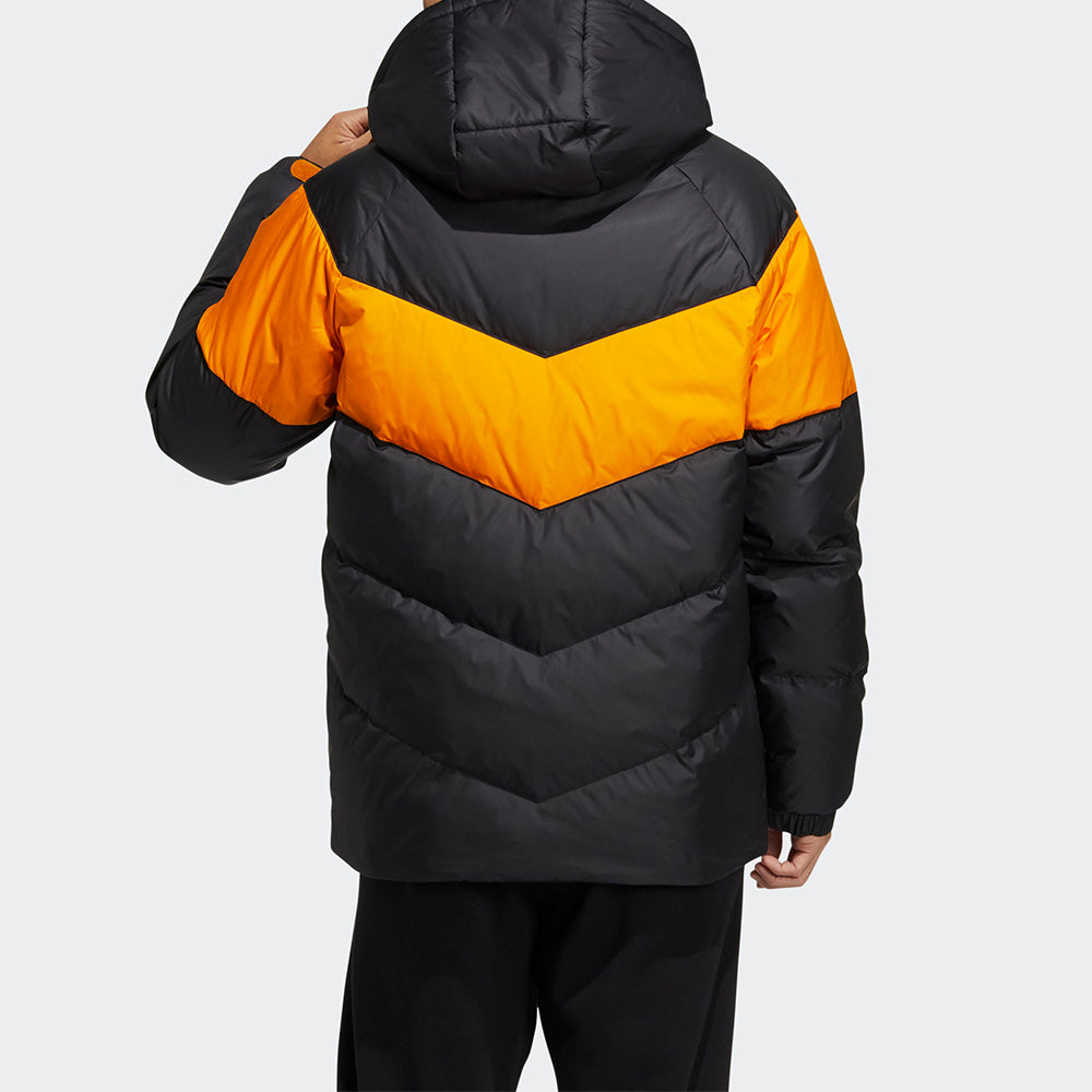 Men's adidas Hooded Zipper Black Down Jacket H20786