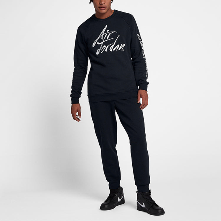 Air Jordan Sportswear Greatest Fleece Lined Round Neck Pullover Black AV6003-010