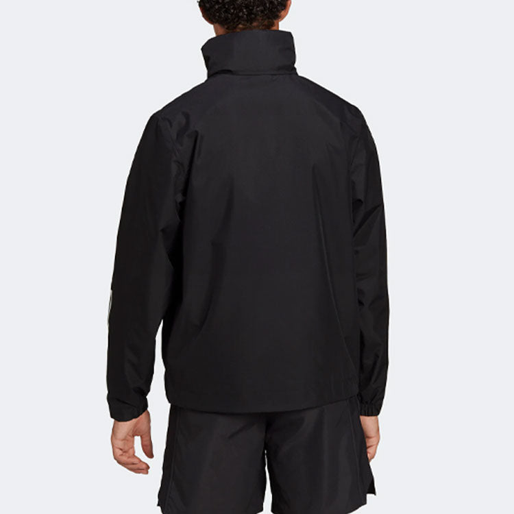 Men's adidas Bsc 3s R.r Jkt Sports Storage Simple Hooded Jacket Black H65773