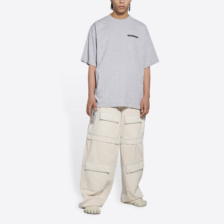 Balenciaga Turn Slit T-Shirt 'Grey Black' 675016TLVB31167