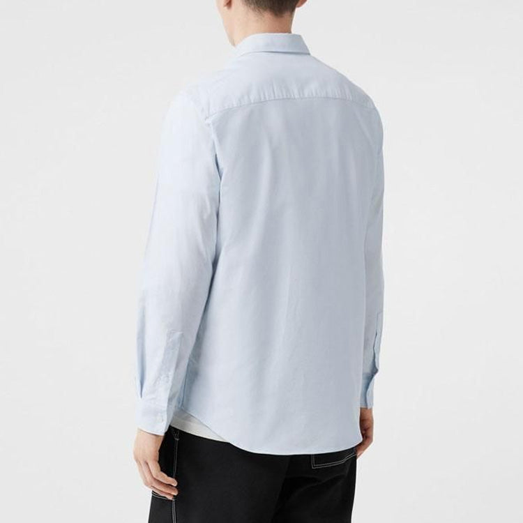 Men's Burberry Oxford Cotton Long Sleeves Shirt Light Blue 80175581