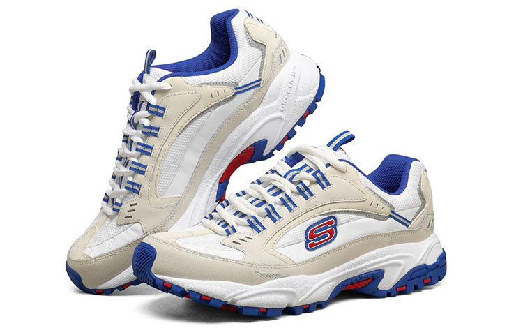 Skechers Stamina Low Running Shoes White/Red/Yellow 51286-WRDB