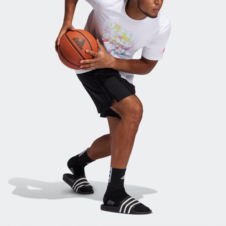 Men's adidas Minimalistic Alphabet Printing Casual Round Neck Short Sleeve White T-Shirt GK3603